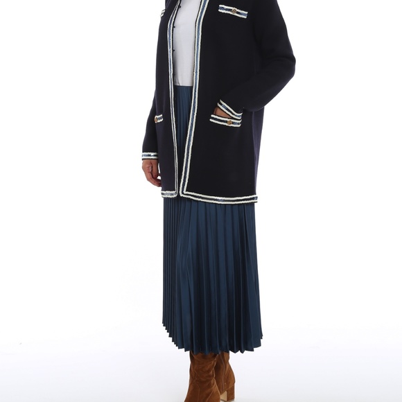 Tory Burch Sequin Trim Kendra Coat NWT S $698 - Picture 5 of 10